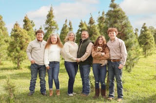 Louis with his wife and children
